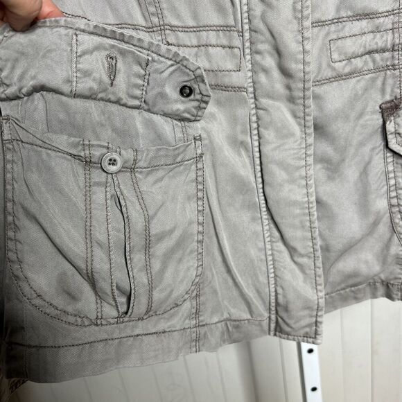 Marakech Anthropologie Utility Jacket Light Gray Army Size M - Picture 10 of 13